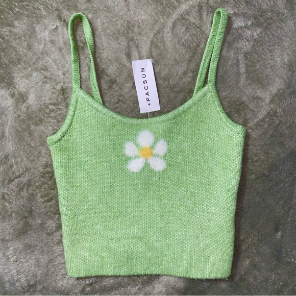 LA Hearts Green Heartbreaker Cardigan and Tank Set, Size XS - Picture 6 of 7